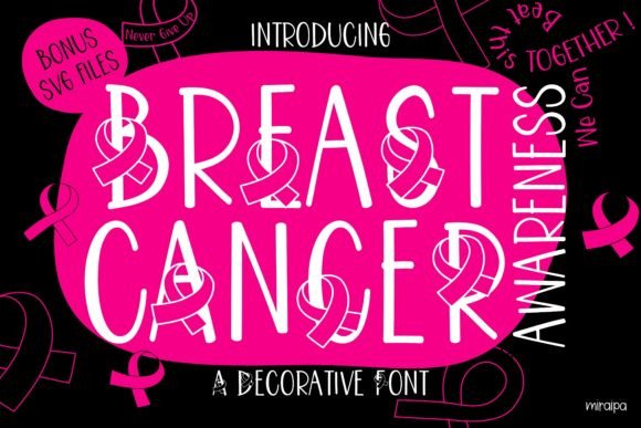 Breast Cancer Awareness Typeface for Crafters