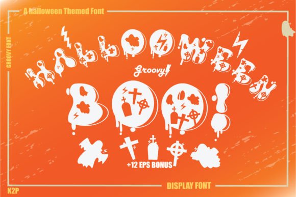 Groovy Halloween Boo Typeface for Digital Design