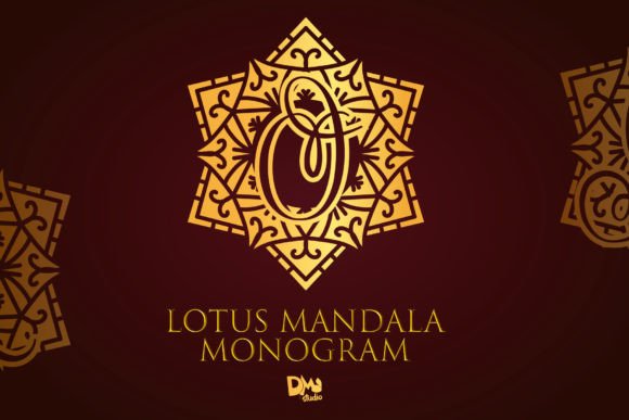 Lotus Mandala Monogram Font for Web Design