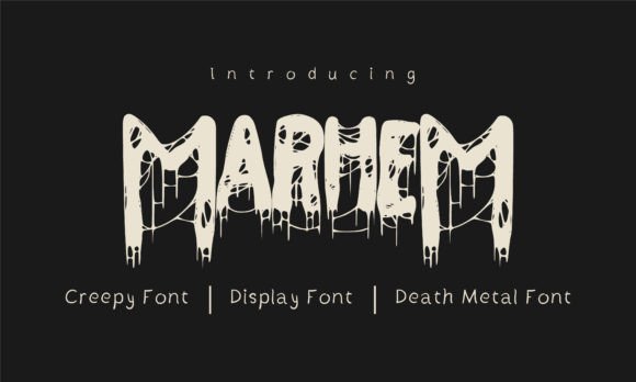 Marhem Typeface for Spooky Editorial Design