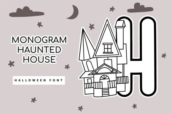 Monogram Haunted House Typeface for Playful Design